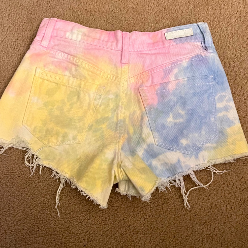 Blank NYC tie dye cut off frayed jeans shorts - Picture 2 of 7